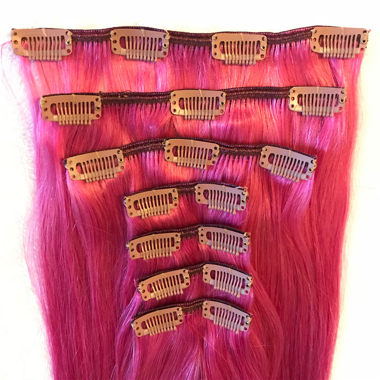 Brightly colored clip in hair extension  H74